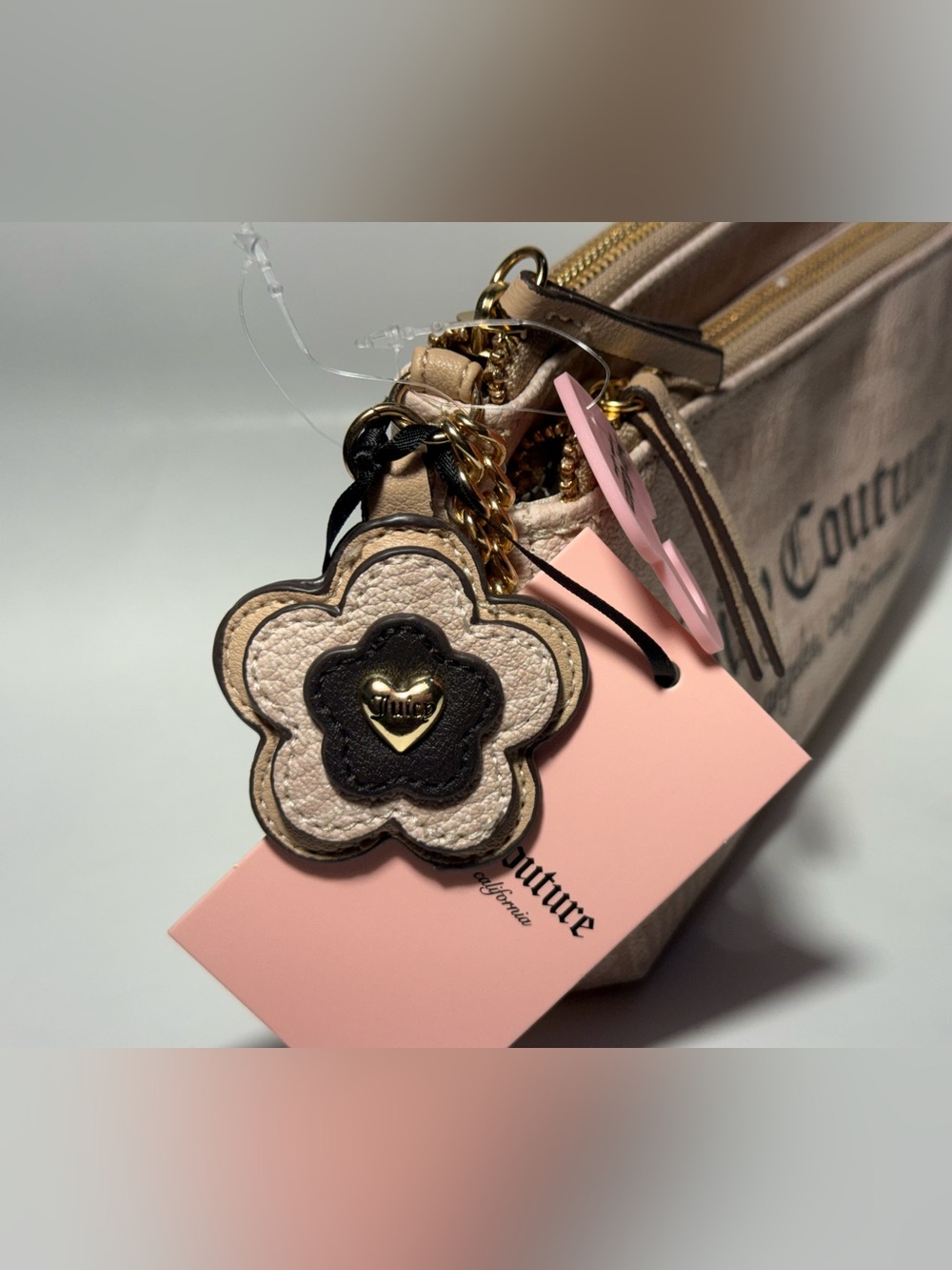 Juicy Couture Heritage Gothic Logo Double Zip Wallet Wristlet Pouch Clutch NWT - Picture 4 of 9